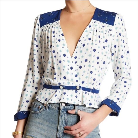 FREE PEOPLE Where We Roam Surplice Top S - Picture 11 of 11